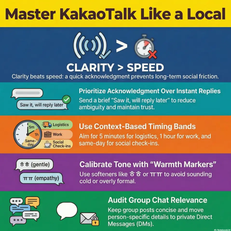 Korean KakaoTalk Etiquette: Read-and-Ignore (읽씹), Reply Timing, Group Chat Manners, and Emoji Tone 3 KakaoTalk etiquette