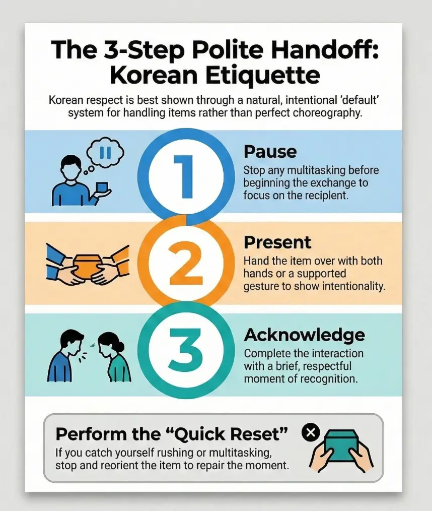 how to hand money gifts and business cards politely in south korea