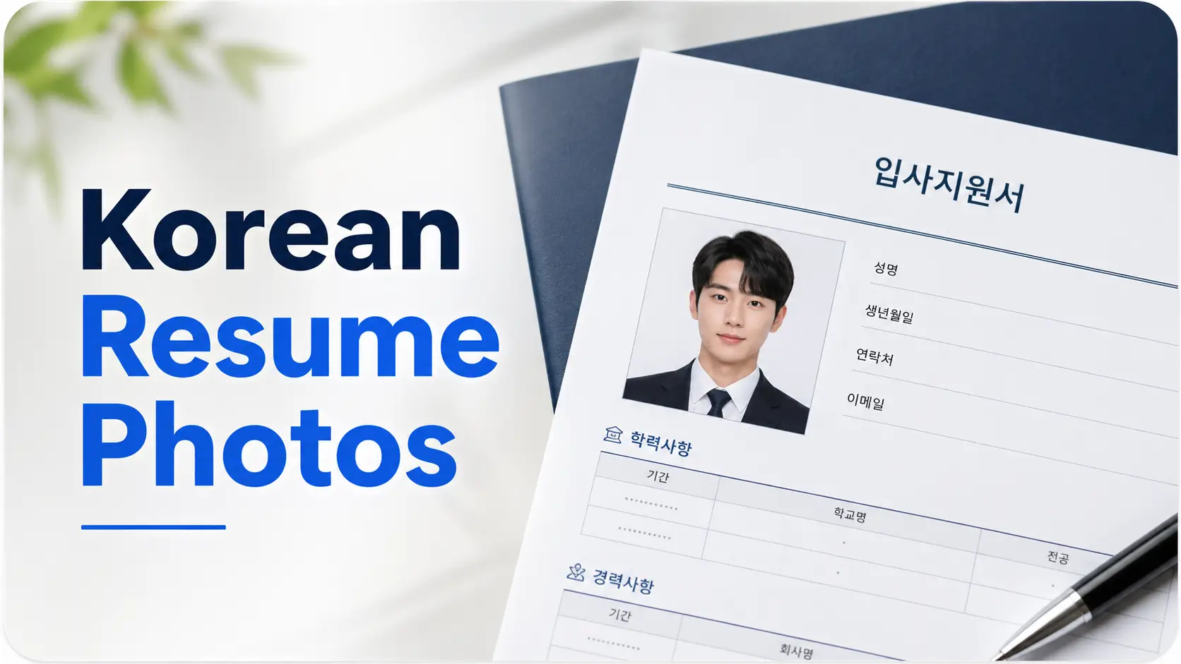 Korean resume photo