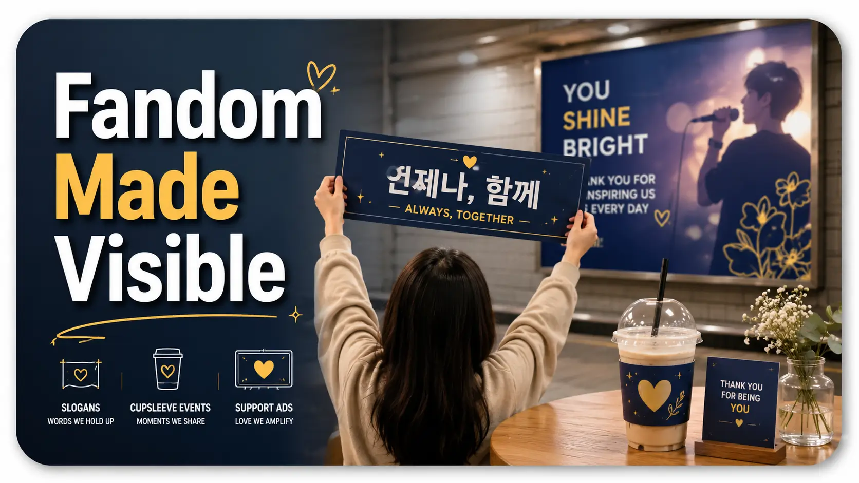 Why Fan Slogans, Cupsleeves, and Support Ads Matter in Korean Fandom Culture 2 Korean fandom culture