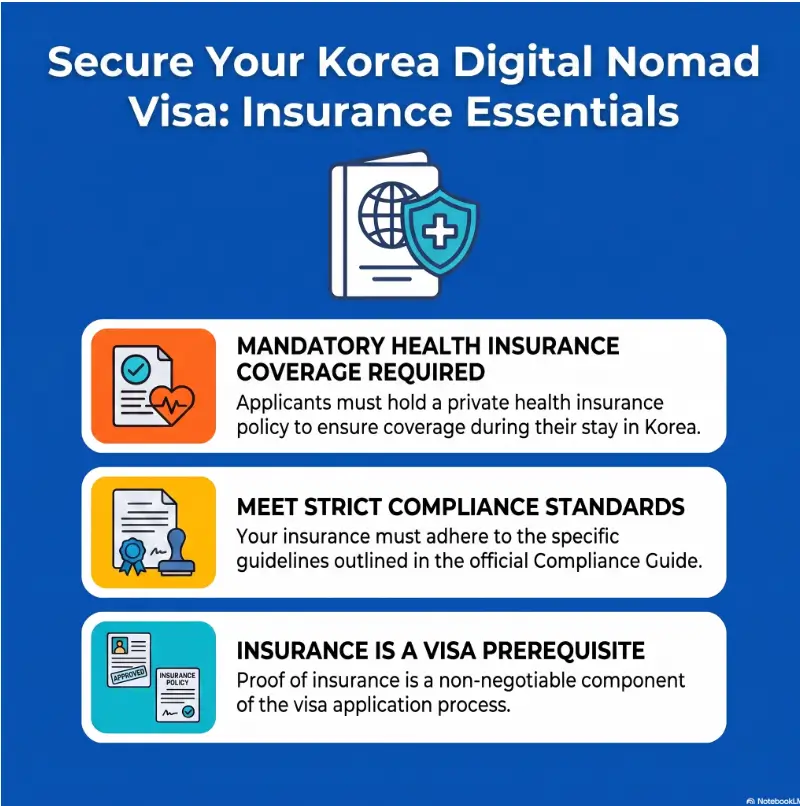 Korea Digital Nomad Visa Insurance Requirements: Avoid a Costly Rejection 3 Korea digital nomad visa insurance
