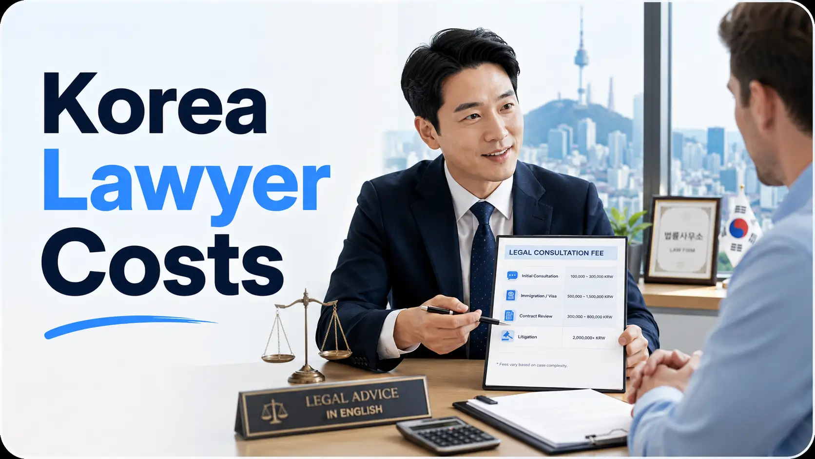 English-speaking lawyer in Korea cost