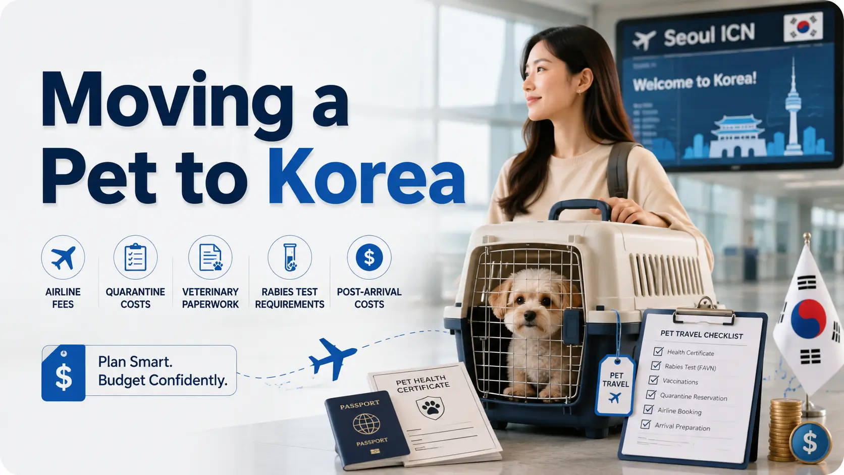 Moving a pet to Korea cost