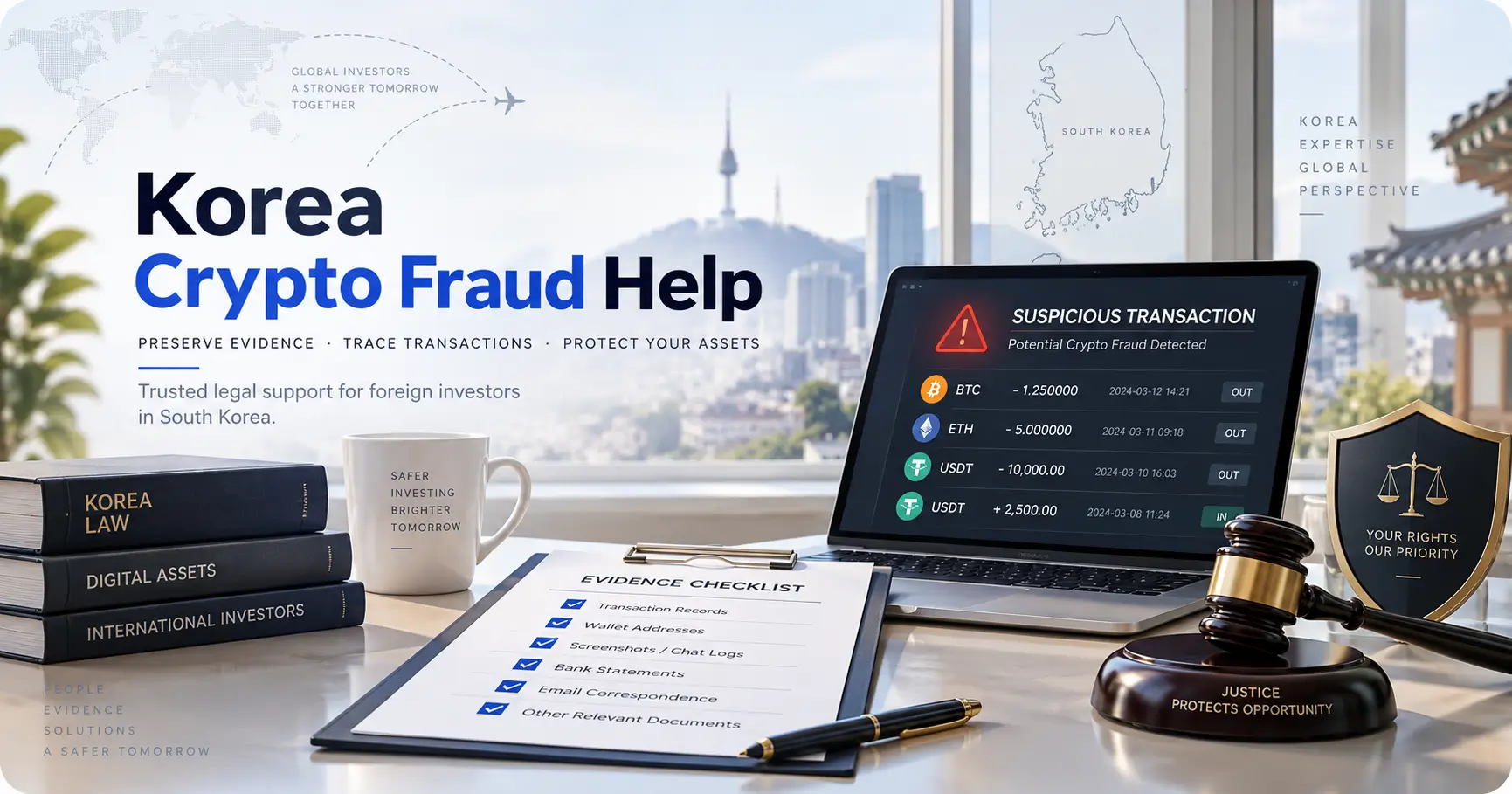 Korea cryptocurrency fraud lawyer for foreign investors